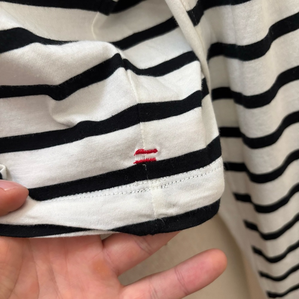 La Ligne Black and Cream Striped Long Sleeve Tee - Picture 8 of 14